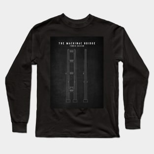 Mackinac Bridge Tower Print Long Sleeve T-Shirt